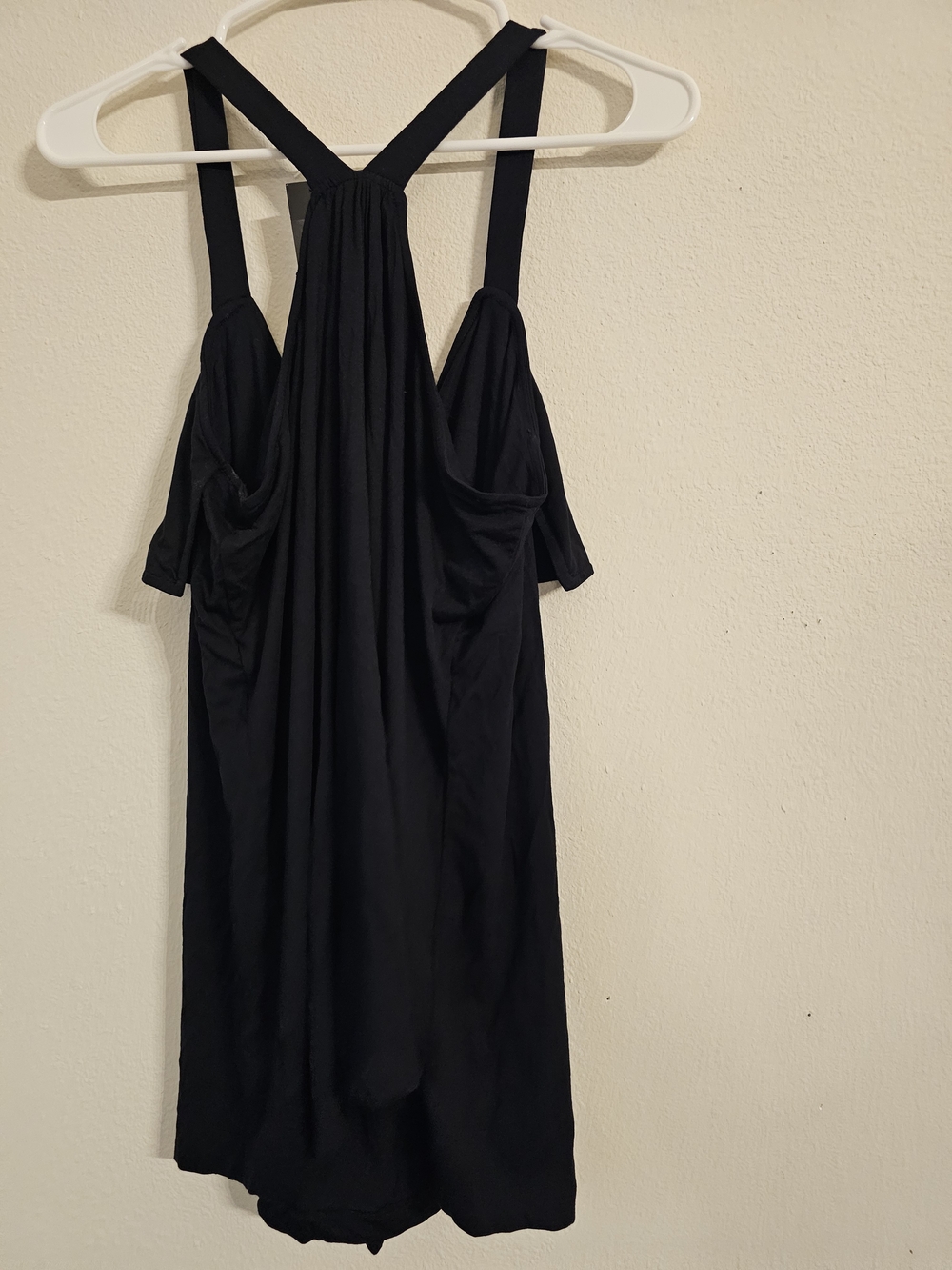 Lane Bryant Black Ruffle-Front Tank with Cross Back Straps - Picture 2 of 3